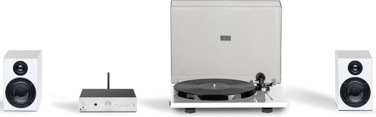 Pro-Ject True Hifi Stereo Set E Phono - Platenspeler - Stereo Versterker - Twee Boekenplank Speakers - Wit/Zilver/Wit van Pro-Ject