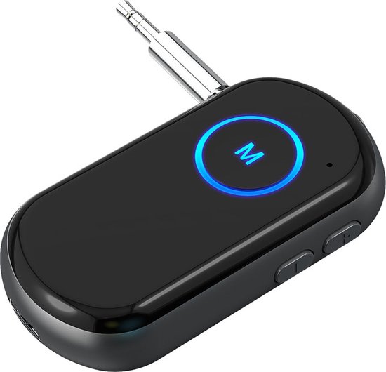 Provium Bluetooth 5.0 - compacte 2 in 1 Zender en Ontvanger - Handsfree Bellen - Bluetooth auto audio headset - Dual Device Connectie - 10 uur Batterij - 3.5mm AUX adapter - zwart van Pro