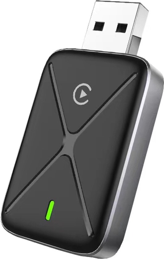 Provium Carplay Dongle - voor Apple Carplay en Android Auto - Draadloos - Draadloze verbinding voor o.a. iPhone en Samsung - USB aansluiting - zwart van Provium