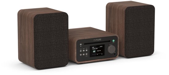 Pure Classic Stereo Mini - Het charmante microstereosysteem, Koffiebruin/Walnoot van Teac