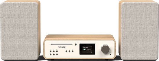 Pure Micro HiFi Classic Stereo 50 W DAB, DAB+, FM Eiken, Wit MP3 afspelen van $
