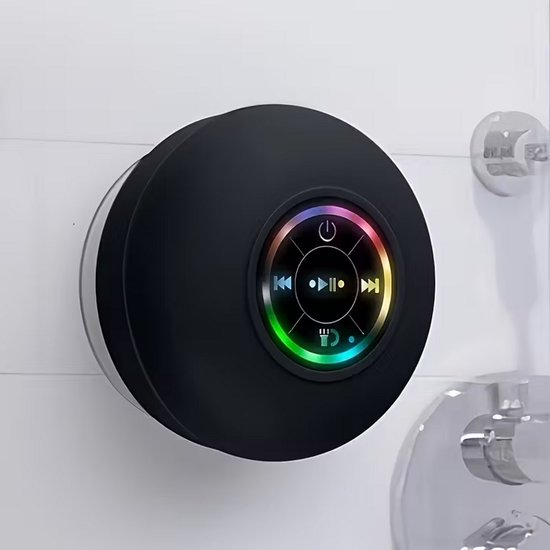 Pure17 Mini LED Badkamerluidspreker - Draadloos - USB Oplaadbaar - IPX4 Waterbestendig - Bluetooth 5.0 - Surround Sound - Voor Smartphone, Tablet & PC - Tafelmodel - Compacte Speaker met LED-verlichting van Pure17