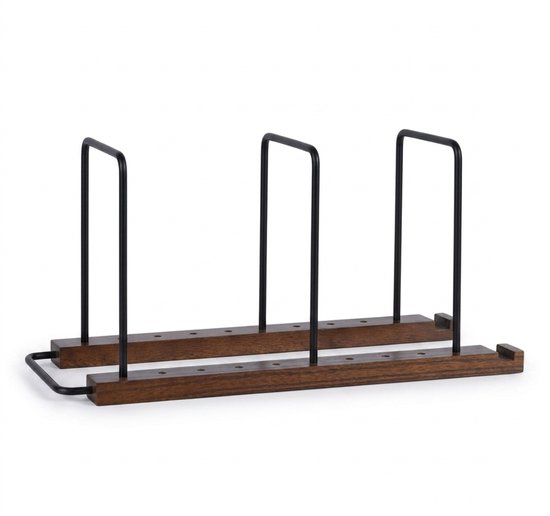Purepeak LP Opbergsysteem Geschikt voor 30 LP's - LP Opbergrek - Vinyl Houder - Platen Standaard - Verstelbaar Rek - Hout - Metaal