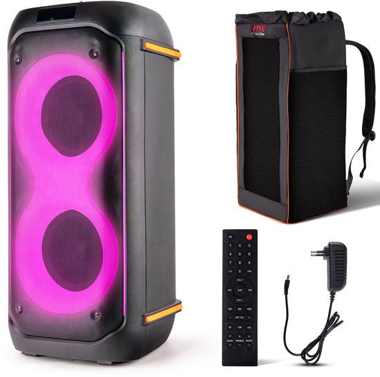 Pyle Bluetooth PA Party Speaker – 160W Karaoke Speaker – Inclusief Draagtasje – 30 x 30 x 67 cm van Pyle