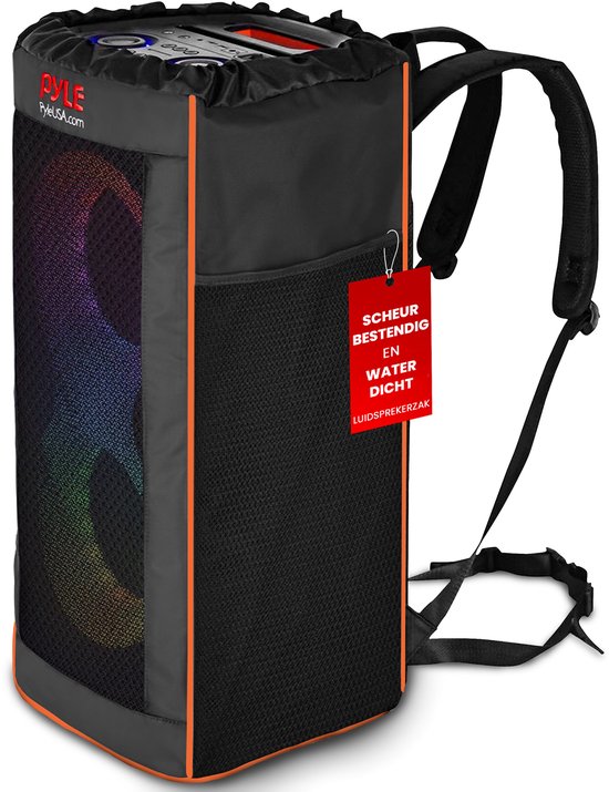 Pyle Draagbare Waterdichte Luidspreker Tas – Scheurvast, met Verstelbare Rugzakriemen, Zijvakken en Trekkoordsluiting – Geschikt voor o.a. Pyle Speaker PPHP26BL – 30 x 30 x 67 cm van Pyle
