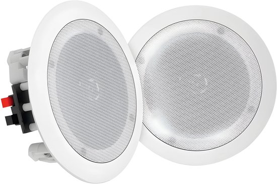 Pyle Inbouw Plafondspekers - 8 Inch Bluetooth Muurluidsprekers - 250 Watt -2-weg Binnen Stereo Speakersysteem (Set) - Wit van Merkloos