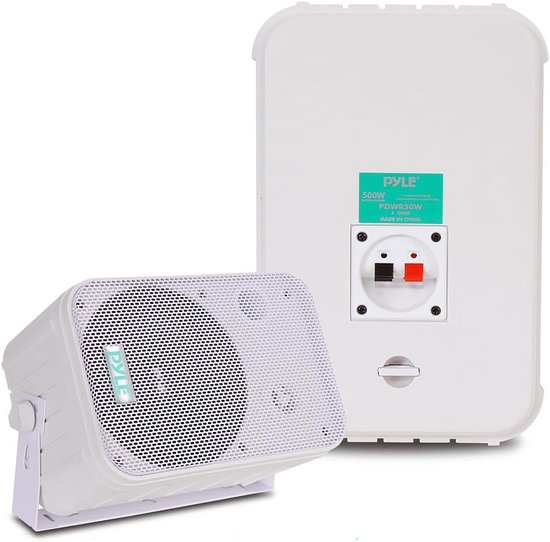 Pyle Luidspreker – 2-Weg Speakers -Plafondluidsprekers -Buitenluidsprekers- Stevige Universele Bevestiging - 500 W- Geschikt voor Zwembad, Patio en Binnengebruik-Wit
