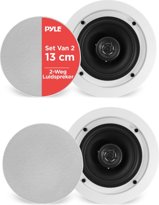 Pyle Luidsprekers - Plafondluidsprekers- Wandluidsprekers- Plafondspeakers- Inbouwluidsprekers voor Thuis - 2-Weg Speakers voor Plafond- 150 Watt - Wit van Merkloos