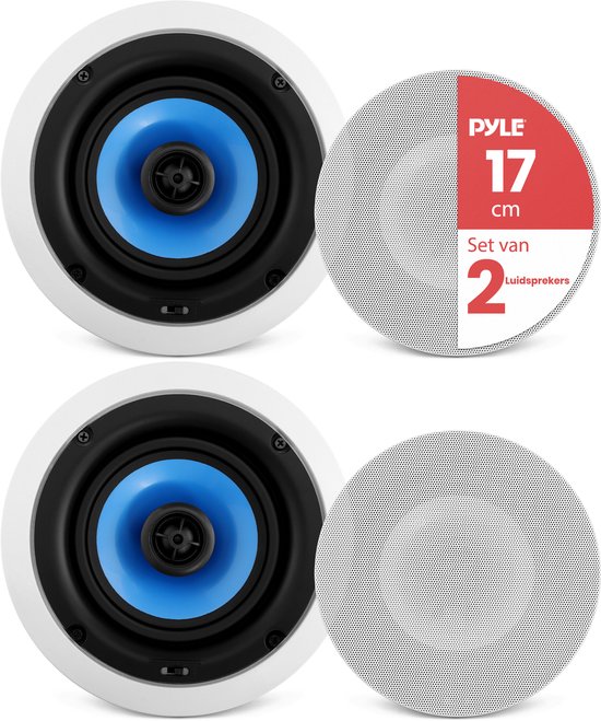 Pyle Luidsprekers –Plafondluidsprekers- Wandluidsprekers – Set van 2 Luidsprekersysteem - 2- weg Speakers- Inbouwluidsprekers voor Thuis - Plafondspeakers - 250 Watt