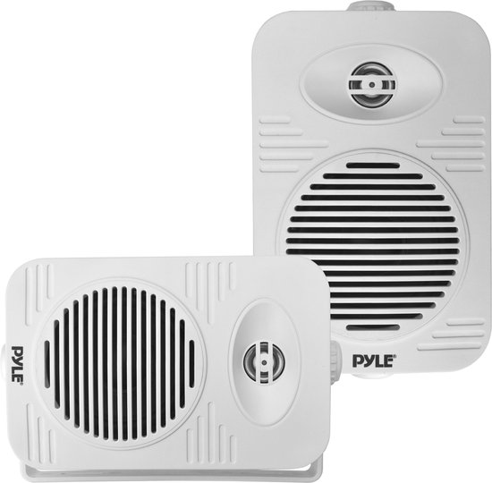 Pyle Luidsprekerset – Indoor/Outdoor – 500 W – Waterdicht – 2-weg Full-Range – 13,3 cm Speakers – Wit (Set van 2)