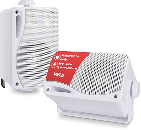 Pyle Waterdichte Luidspreker Set – 3-Weg Speaker - Plafondluidsprekers-Buitenluidsprekers - Voor Thuis, Boot, Zwembad, Terras en Binnengebruik - Wit van Pyle