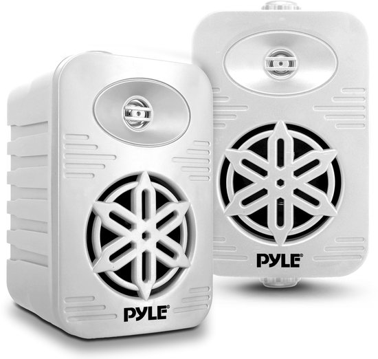 Pyle Waterdichte Luidspreker Set - 300W Dual Speaket- 2-Weg Full Range Systeem - 1,27 cm Polymer Tweeter-Wit van Merkloos