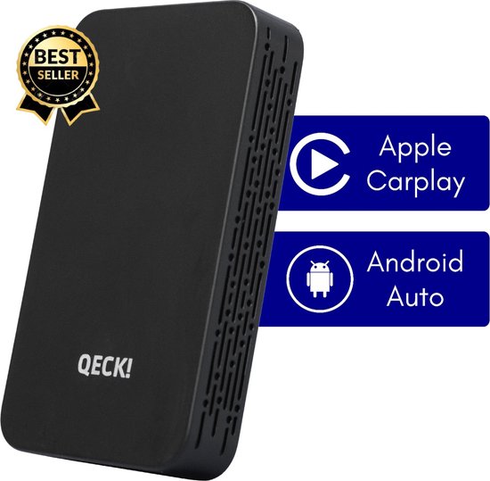 QECK!® Carplay Dongle - Android&Apple Auto Dongle - Apple Carplay Dongle - Apple Carplay – Zwart - inclusief kabeltje – Telefoon – Bluetooth adapter - Carplay dongle Apple&Android van QECK!®