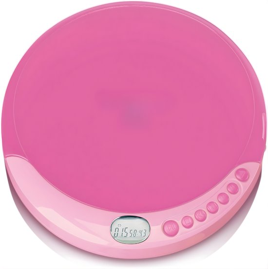 QORA® CD Speler - Draagbare CD Speler - Portable CD Speler - Roze - 15cm x 14cm x 3cm