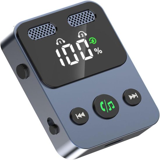 QTTVBTNA -Bluetooth Audio Zender En Ontvanger - 2-In-1 Draadloze Audio Adapter - Aluminiumlegering - Compact En Universeel Voor Reizen En Thuisgebruik - 1 Stuk van Merkloos
