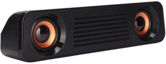 QTTVBTNA -Computerluidspreker – draagbare HiFi stereo soundbar met volumeregeling – 3.5mm AUX USB desktop speaker voor pc, laptop, telefoon en tablet van Merkloos