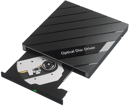 QTTVBTNA -Externe DVD Speler - DVD Brander - 7-in-1 DVD Speler - USB-aangedreven, plug-and-play - 8x DVD, 24x CD lees/schrijfsnelheid - Type-C kabel - Compatibel met Windows en Mac OS - Ultra-dun en draagbaar - Voor films, branden en back-ups