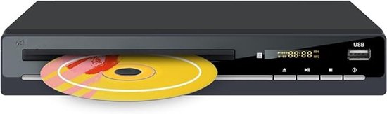 Quvo® DVD Speler met HDMI - DVD Speler - Mini DVD Speler - 1080P Full HD - met Toebehoren - Zwart - 23cm x 23cm x 4cm
