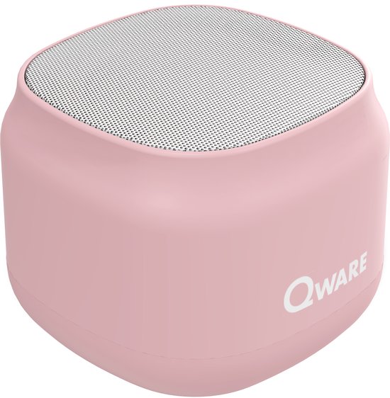 Qware - Draadloze Speaker - 5W - Draadloos- Bluetooth 5.1 - Muziek Box - Splash Proof - Knoppen - USB-C - 4h luisteren op 50% - Roze van Qware