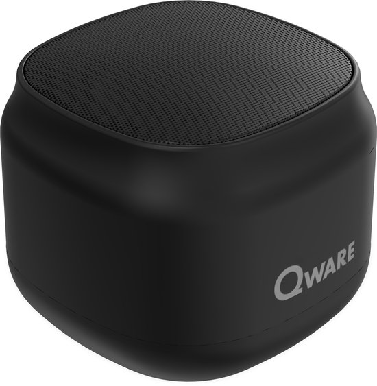 Qware - Draadloze Speaker - 5W - Draadloos- Bluetooth 5.1 - Muziek Box - Splash Proof - Knoppen - USB-C - 4h luisteren op 50% - Zwart van Qware