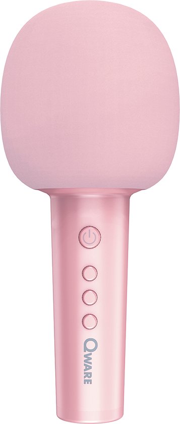 Qware - karaoke microfoon roze - Speaker - Bluetooth - 4 magic voice standen - Oplaadbaar
