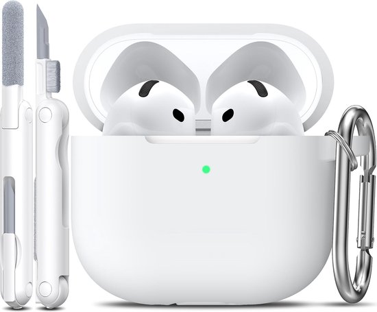 R-fun voor AirPods 4 Hoes (2024) Zacht Siliconen - Wit