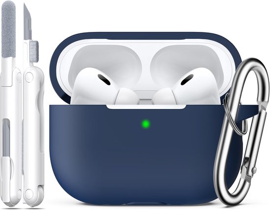 R-fun voor AirPods Pro 2 Hoes Zacht Siliconen - Middernachtblauw