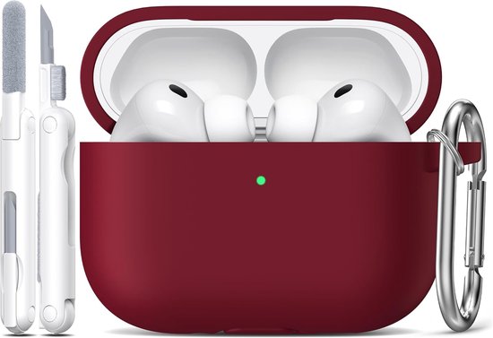 R-fun voor AirPods Pro 3 Hoes (2025) Zacht Siliconen - Wijnrood