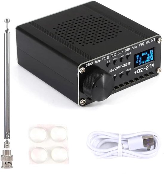 Radio ontvanger - SDR radio - Luisteren naar zenders - OLED display - 16 x 10 x 6 cm - Zwart