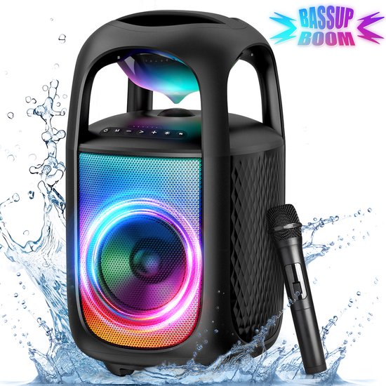 Rayofi 180W Bluetooth Speaker groot - 105dB Speakerbox - IPX5 muziekbox feestluidspeaker - voor tuin, kamperen, feestjes - zwart van Rayofi