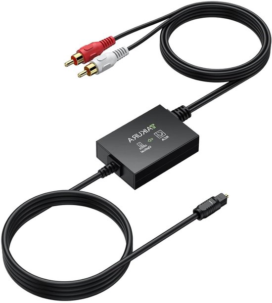 RCA naar optische kabel - Audio converter - Geluid omzetten - Analoog naar digitaal van Merkloos