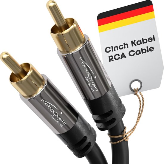 RCA Subwoofer Kabel 2m - Coax Kabel voor Versterkers, Stereo-installaties en HiFi-systemen
