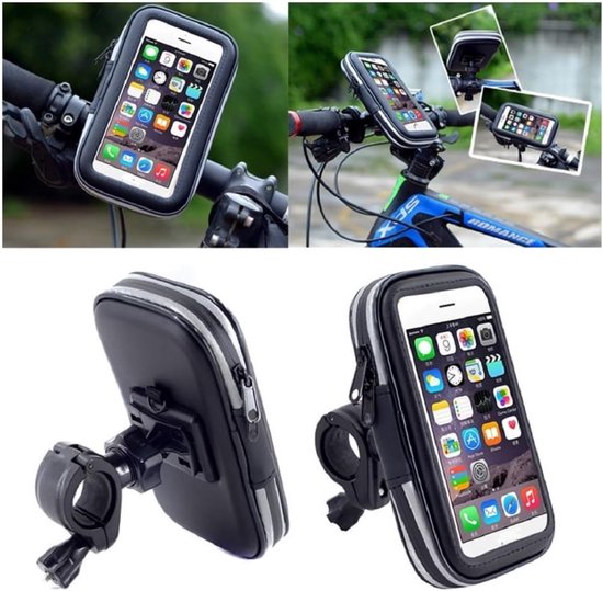 Reflective Support voor Bicycle Handlebar and Rotatable Waterproof Motorcycle 360º voor MEIZU M16 (2018) - Black
