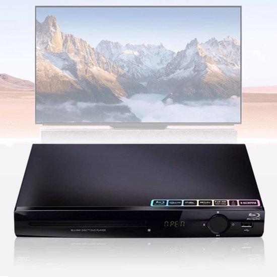 Regio Vrije DVD Speler - Blu-ray Speler Home Cinema Speler - Thuisentertainment Afspelen - 1080P High Definition - 280x200x38mm - Zwart