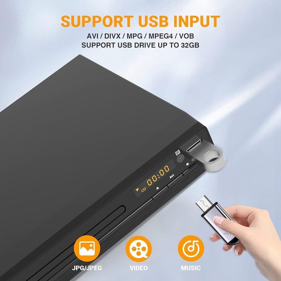 Regiovrije HDMI DVD-speler met 1080p Upscaling en USB-aansluiting