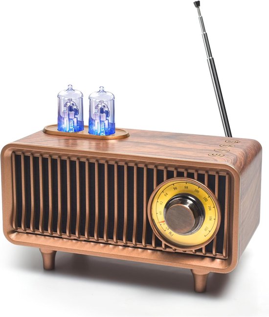 Retro Bluetooth Luidspreker Met FM-Radio, Draagbare Vintage Outdoor Speaker, TF-kaart/AUX/USB, MP3-Speler van Caliber