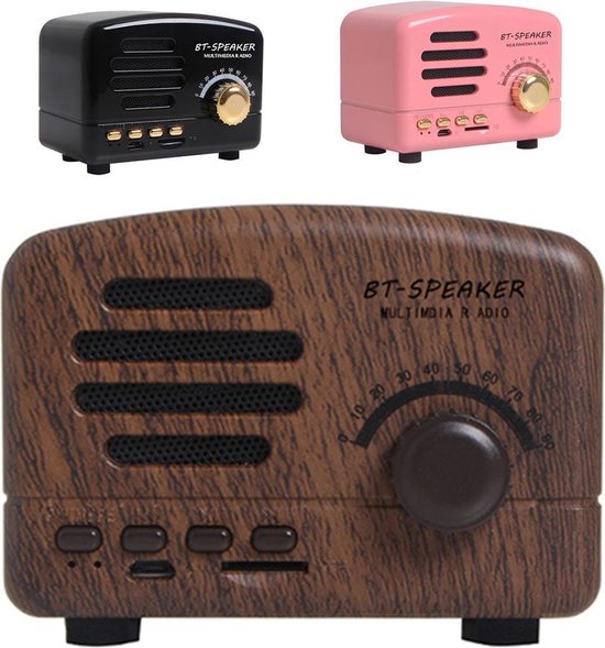 Retro Bluetooth speaker / fm radio Pink
