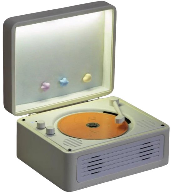 Retro Bluetooth Speaker Met Cd-Speler - Draagbare Luidspreker - Voor Muziekliefhebbers - Wit - 21x24x17 cm - Met Afstandsbediening - 3000 mAh - LED-Verlichting En USB