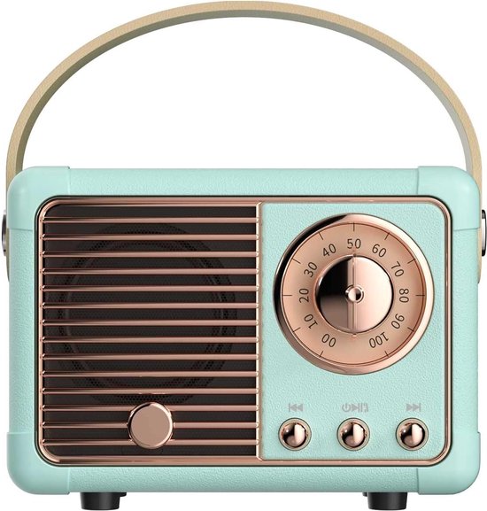 Retro bluetooth speaker - vintage decor - draagbare draadloze bluetooth speaker - lichtblauw van LENRUE