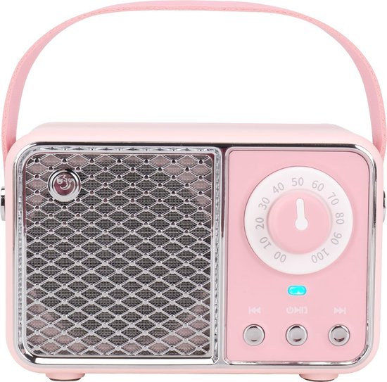 Retro Bluetooth- Vintage Bluetooth Speaker - Mini Retro Design With Stereo Bass Enhancement-Roze van Merkloos