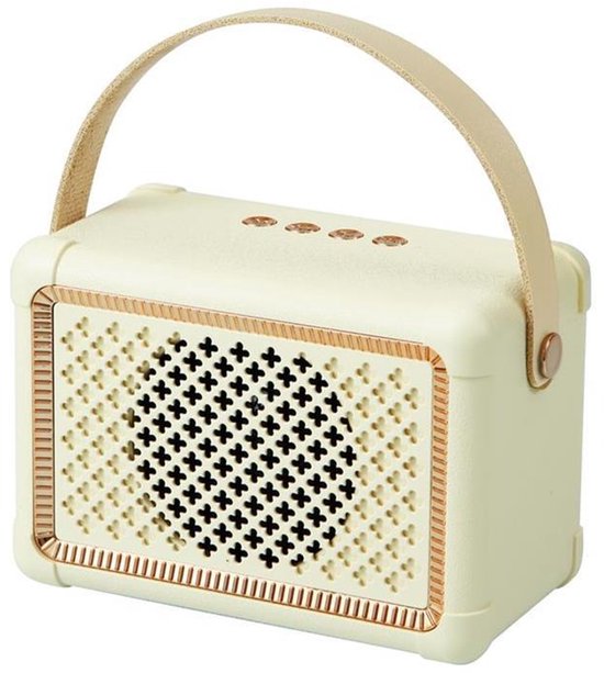 Retro draagbare Bluetooth-luidspreker, desktopkaart, subwooferluidspreker - beige van Merkloos