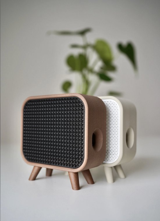 Retro hoesje voor JBL Go Essential 2 Wit – Retro TV Case met Pootjes – Hard Case USB-C – Vintage Speaker Houder – Cadeau Muziekliefhebber