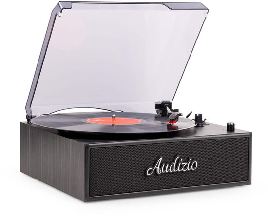 Retro platenspeler - Audizio Reno - Bluetooth platenspeler - LP speler met auto-stop - Zwart