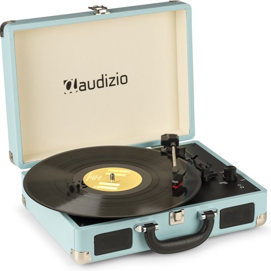 Retro platenspeler met speakers - Audizio RP114BL - Model 2025 - met PC software - Blauw
