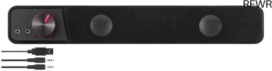 RFWR® Compacte Stereo Soundbar met Uitstekende Geluidskwaliteit - 12 Watt, USB-A, 3,5 mm Aansluitingen van RFWR