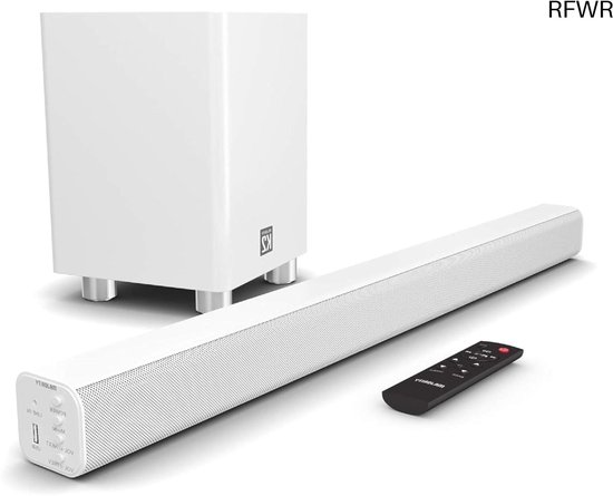 RFWR® Home Cinema Soundbar met Subwoofer - 150W 2.1-kanaals Surround Sound Systeem met Bluetooth en AUX van RFWR®