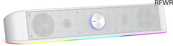 RFWR® RGB Desktop Soundbar met Dynamische Verlichting en Touch-Control - 2.0 Kanaals Computerluidspreker van RFWR