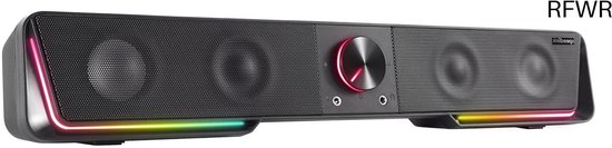 RFWR® RGB Stereo Soundbar met Bluetooth - Luidspreker voor Smartphone, Tablet, PC en TV - Hoofdtelefoon- en Microfoonaansluiting van RFWR