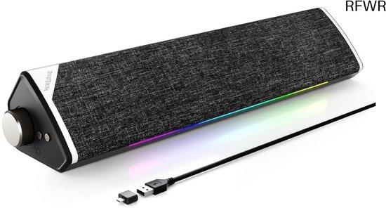 RFWR® USB Bluetooth 5.3 Computer Soundbar - Duidelijk Geluid en LED Verlichting van RFWR