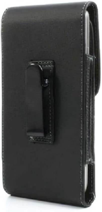 Riemclip Metaal Synthetisch Leer Verticaal voor Gionee M15 (2021) - Zwart